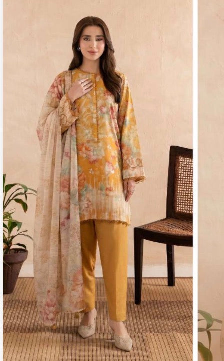 GUL GE 3 piece luxury lawn collection ladies dress B677