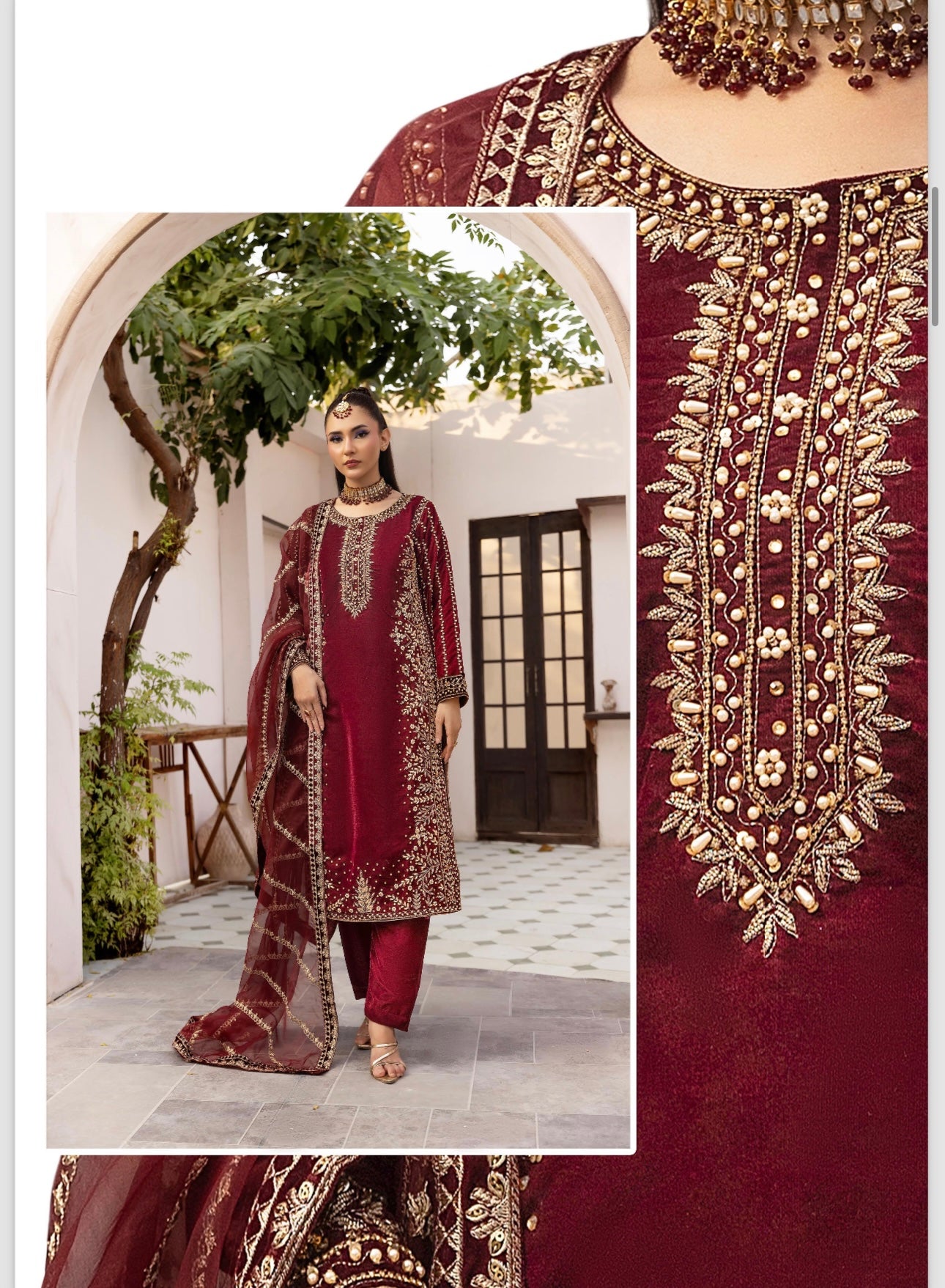 Brit 3 piece Designer luxury Valvet winter Pakistani ladies suit_B310