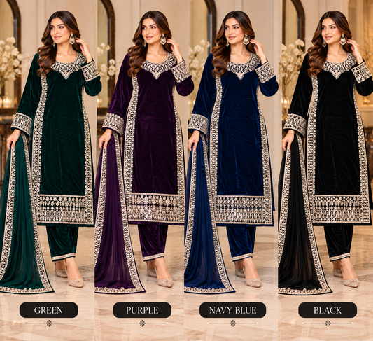 BRIT- GL 3 piece valvet designer collection B804