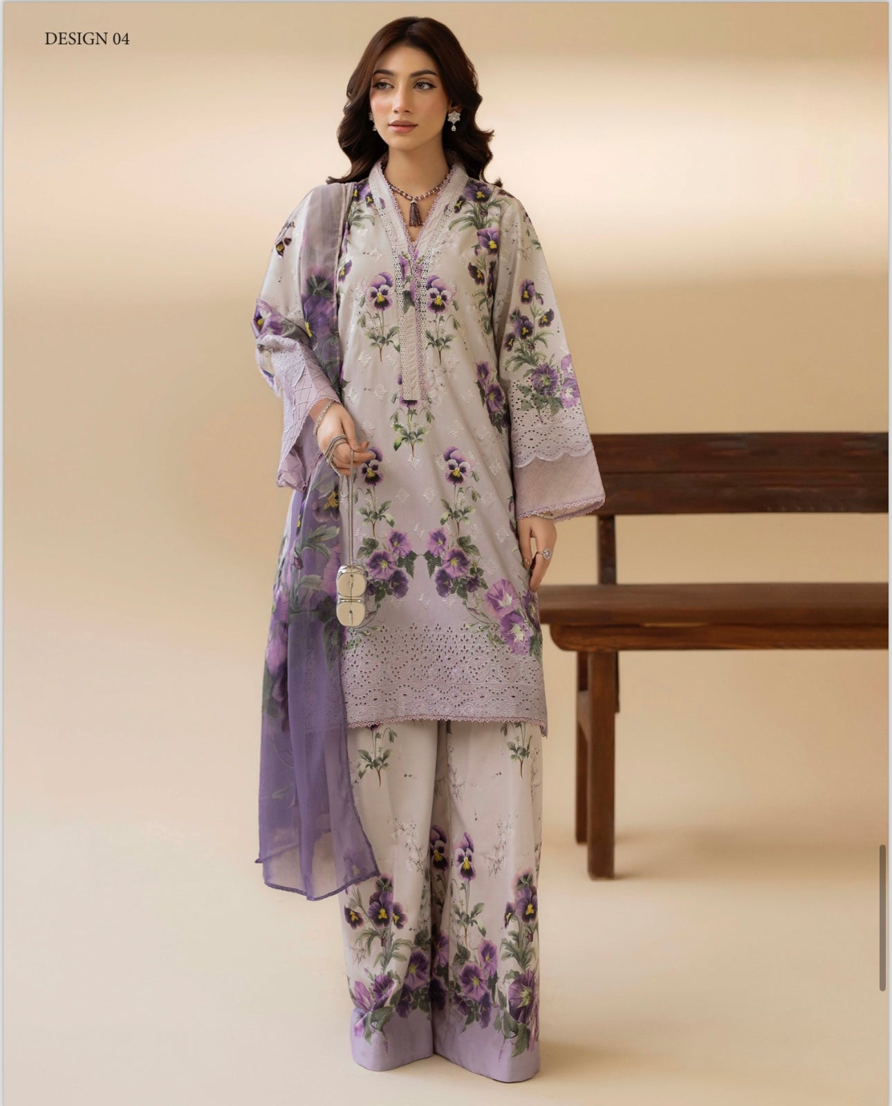 Brit 3 piece Slub Pakistani ladies Winter collection suit B409