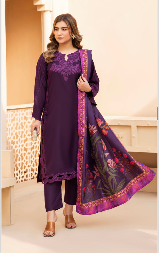 Brit NORE 3 piece luxury Dhanak _81042 Pakistani ladies suit R316