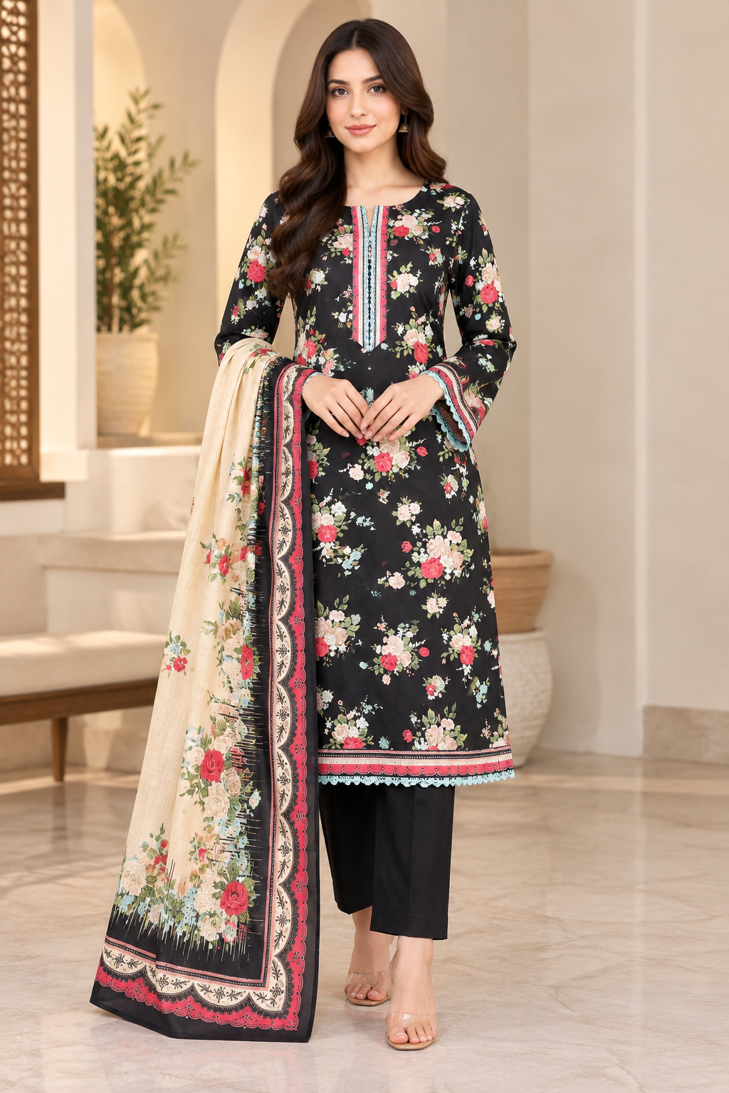 Bin saeed original 3 piece Khadar designer collection  B826