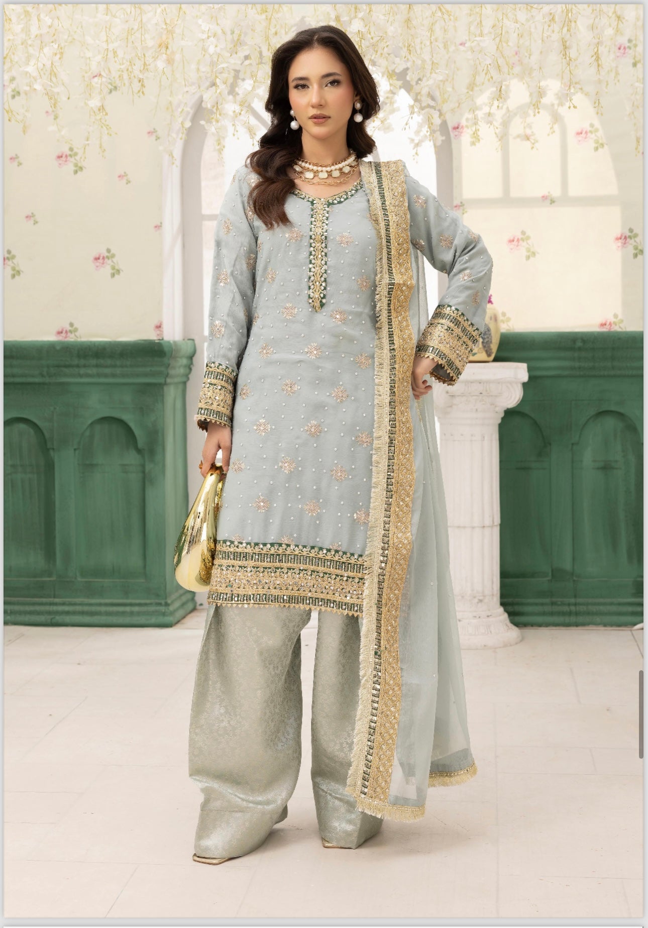 Nida 3 piece luxury chiffon _81042 Pakistani ladies suit B217