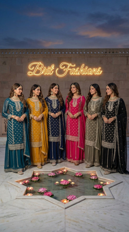 Mother and daughter 3 piece luxury chiffon _81042 Pakistani ladies suit B510