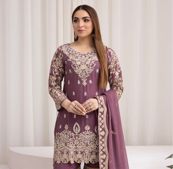 Brit 3 piece luxury chiffon_81042 Pakistani ladies suit B193