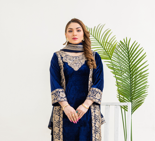 Brit 3 piece velvet _2054 ladies Pakistani suit  B10