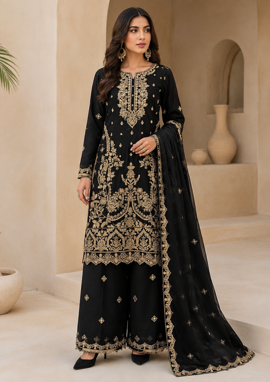 BRIT 3 piece chiffon collection ladies dress B755