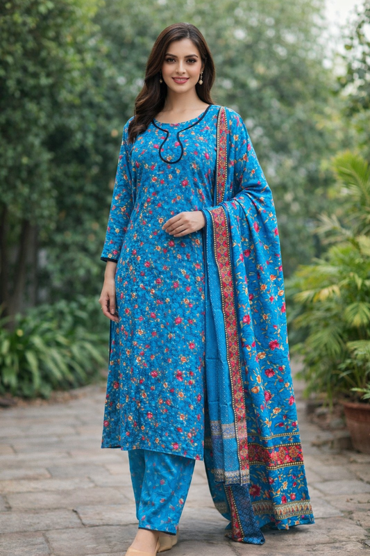 Brit 3 piece Dhanak Pakistani ladies Winter collection suit B398