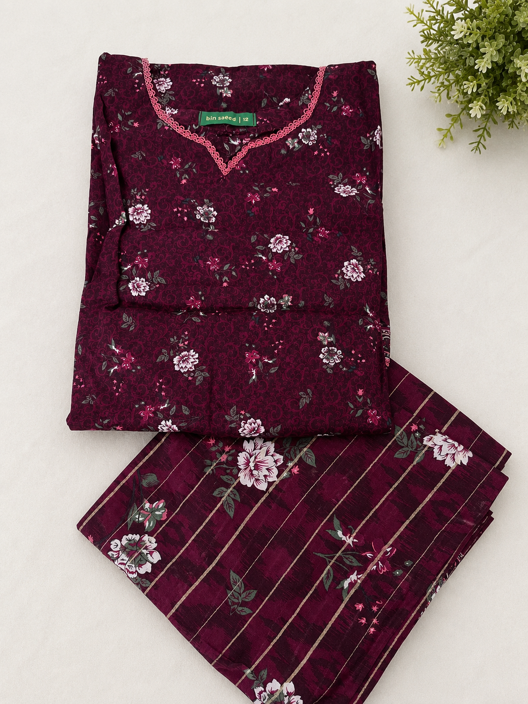 Bin Saeed 3 piece luxury lawn collection ladies dress B647