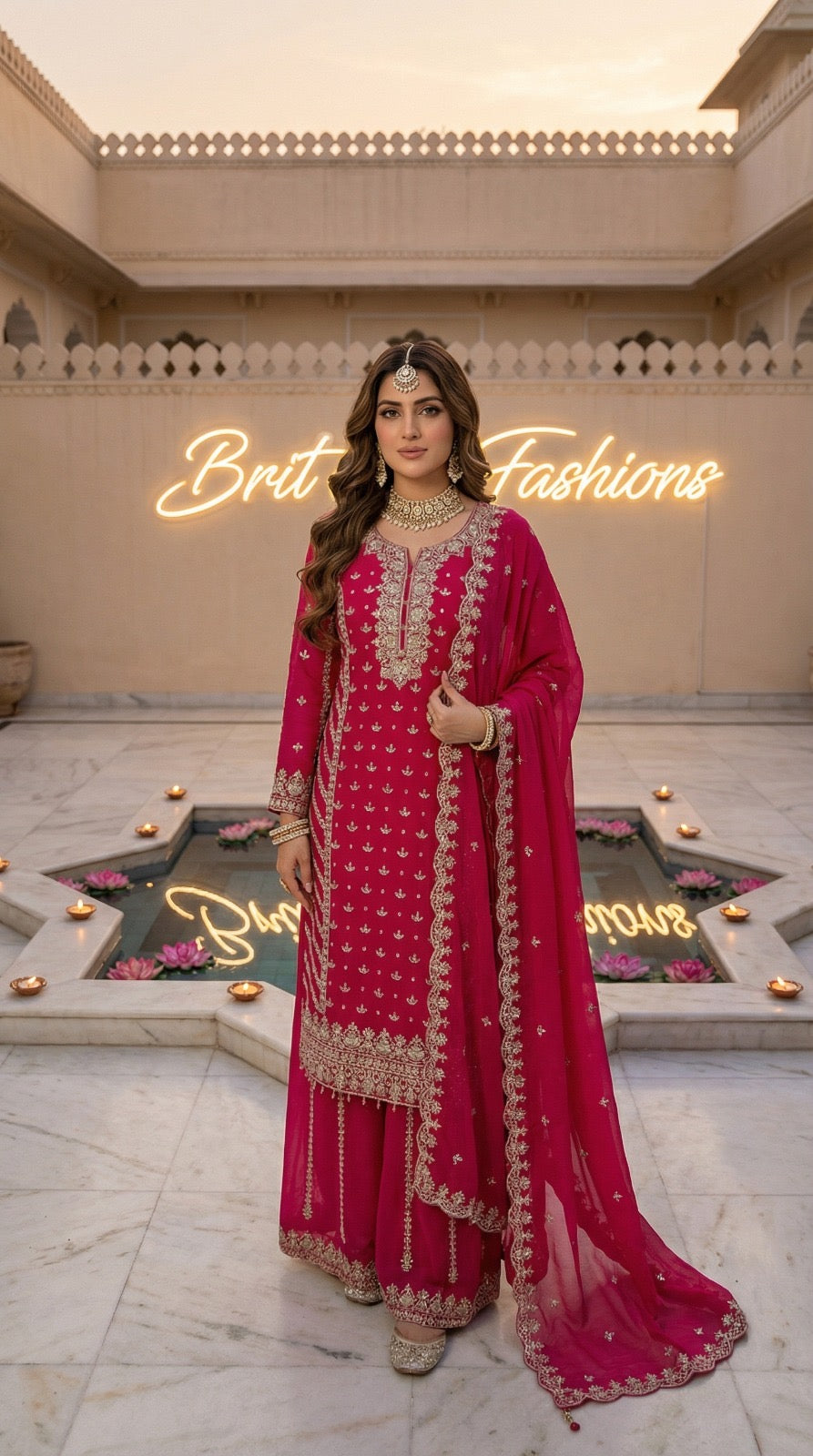 Mother and daughter 3 piece luxury chiffon _81042 Pakistani ladies suit B510