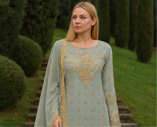 Brit 3 piece luxury chiffon_81042 Pakistani ladies suit B193