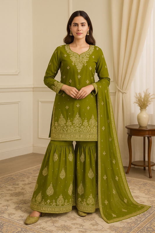 Brit 3 piece luxury chiffon _81042 Pakistani ladies suit B100