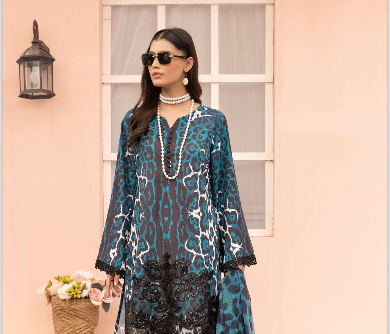 M Print 3 piece viscose mother and daughter _320 B164