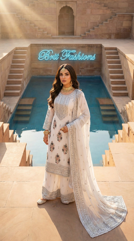 Brit 3 piece luxury chiffon_81042 Pakistani ladies suit B493