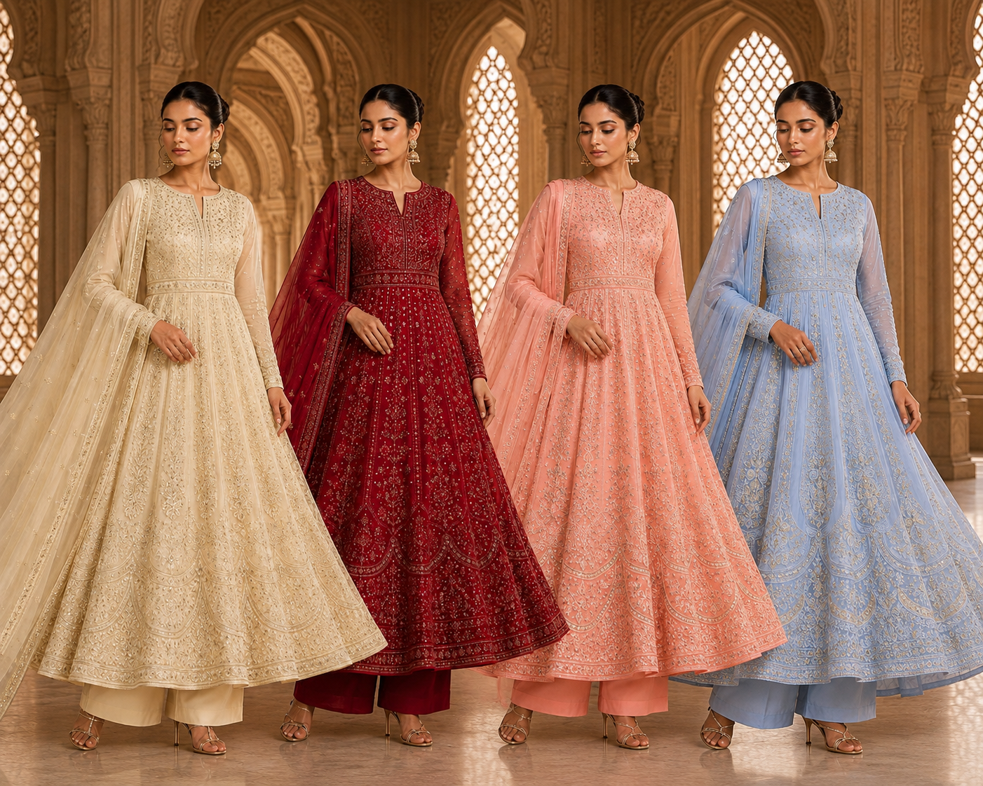 BRIT 3 piece designer Chiffon collection ladies dress B745