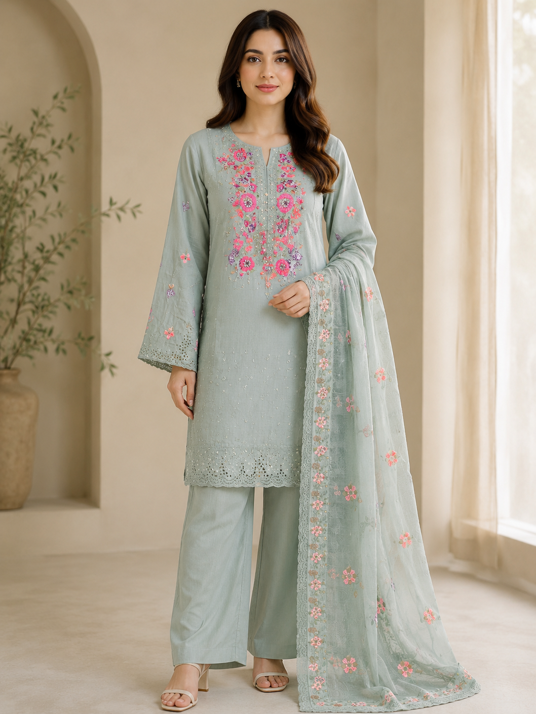 BRIT  3 piece viscose collection ladies dress B733
