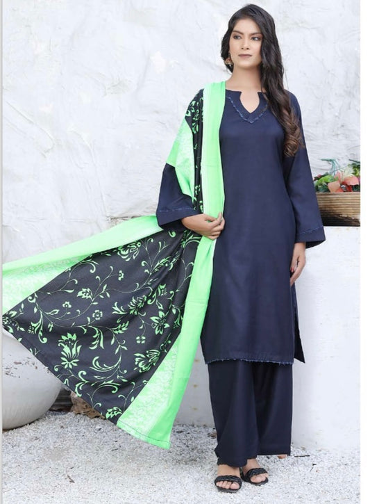 Brit 3 piece Dhanak Pakistani ladies Winter collection suit B404