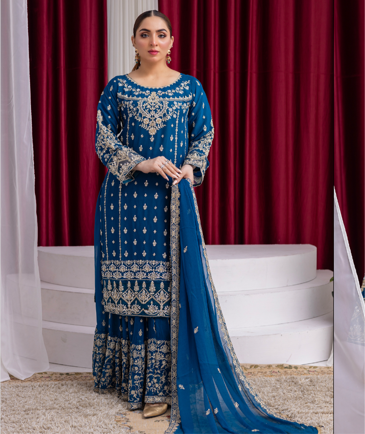 Brit 3 piece luxury chiffon_81042 Pakistani ladies suit B193