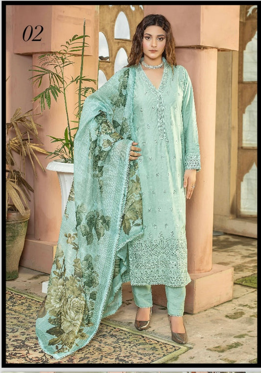 Riwaet 3 piece luxury lawn_81042 Pakistani ladies suit B225