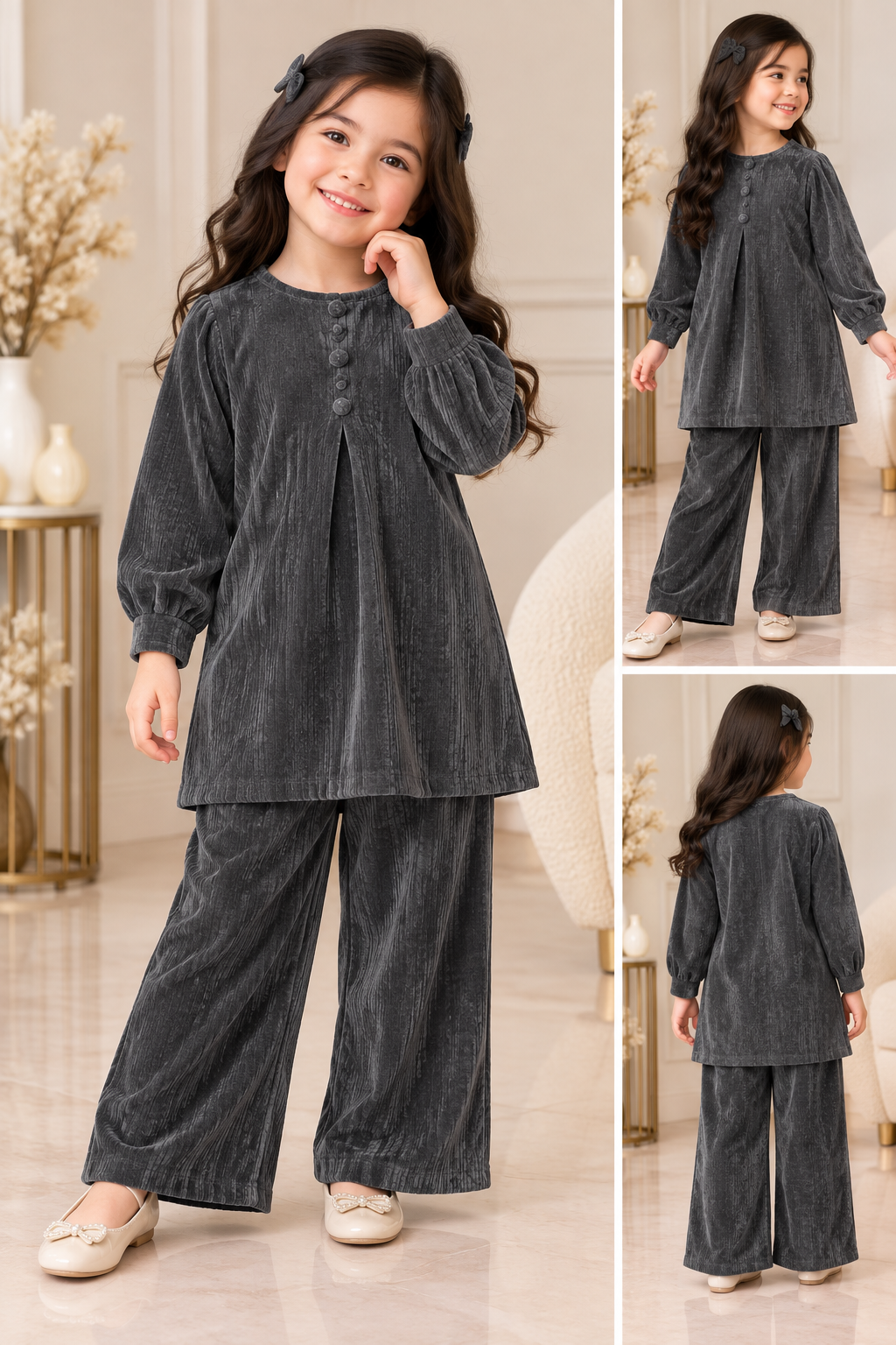 Kids 2 piece modest wear cord winter collection B819