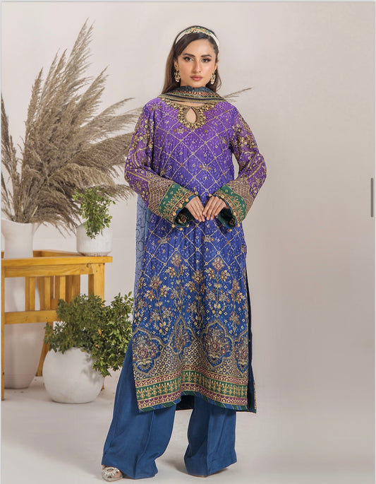 TT 3 piece luxury embroidery chiffon_81042 Pakistani ladies suit B236
