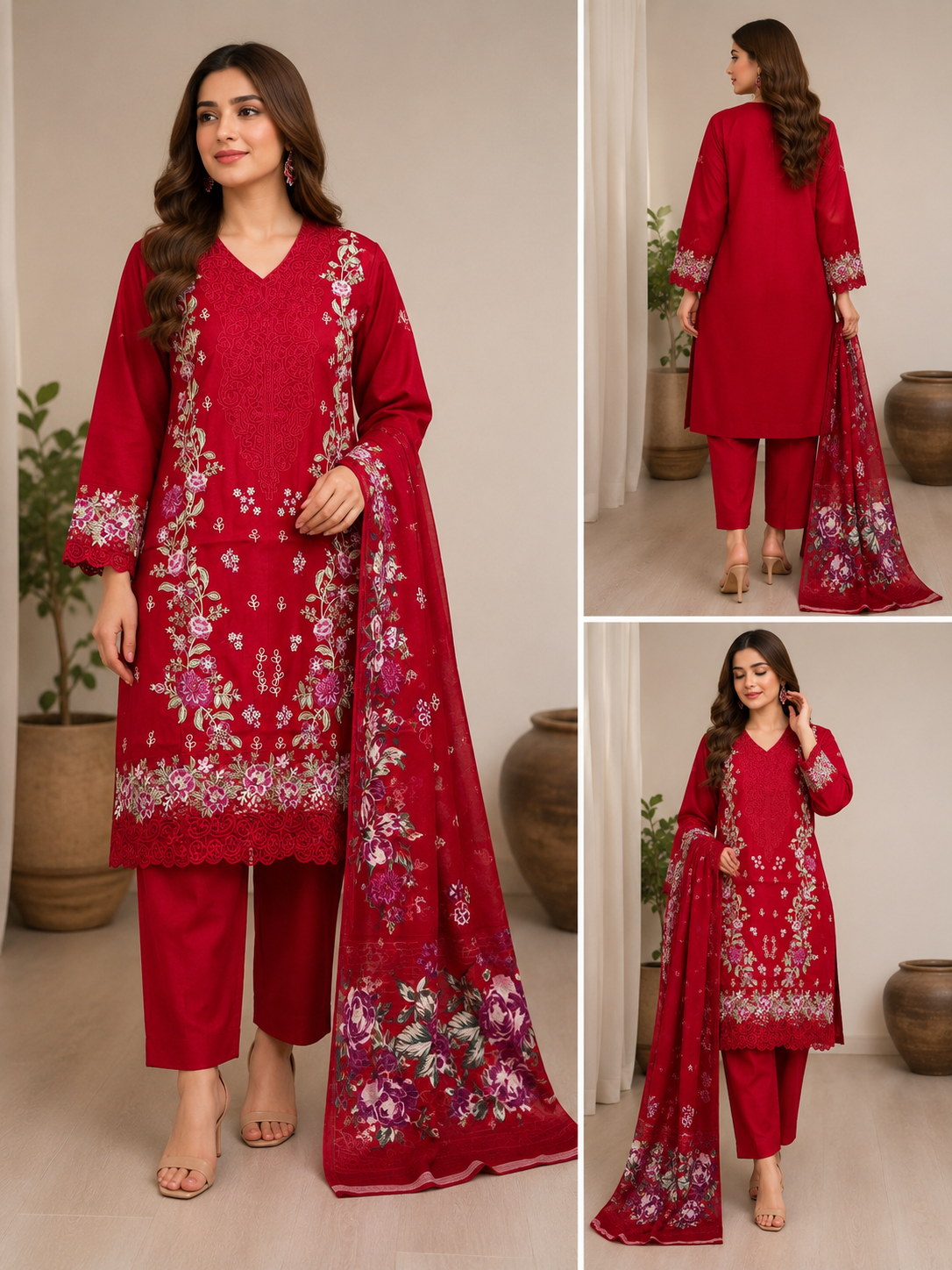 BRIT 3 piece Viscouse collection ladies dress B726