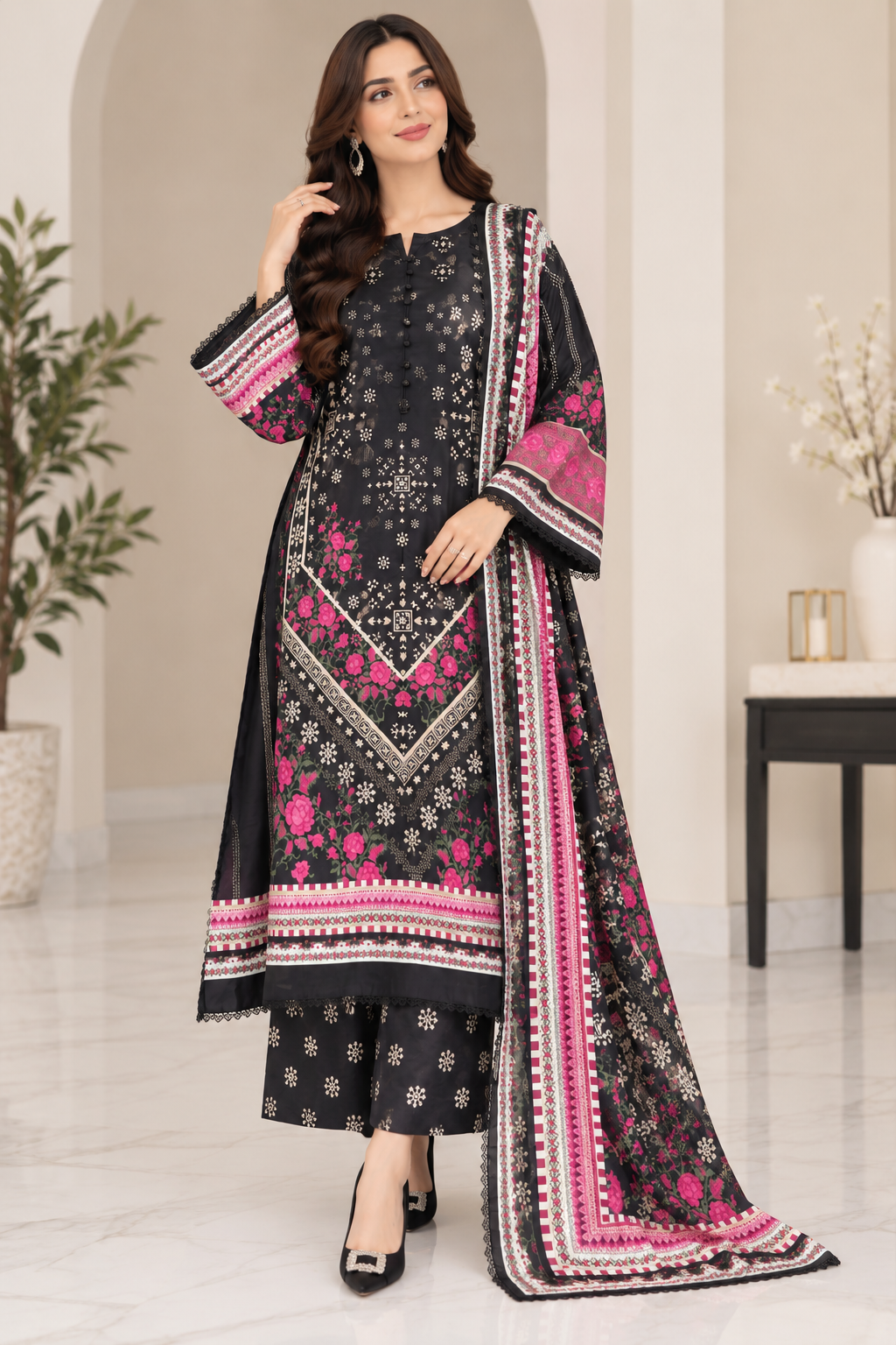 BRIT- GL 3 piece winter cotton designer Kaftaan collection B788