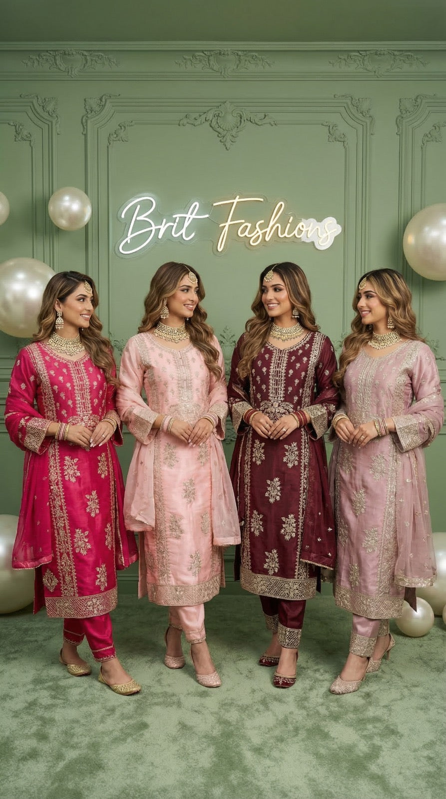 BRIT 3 piece Mother and daughter luxury silk _81042 Pakistani ladies suit B528