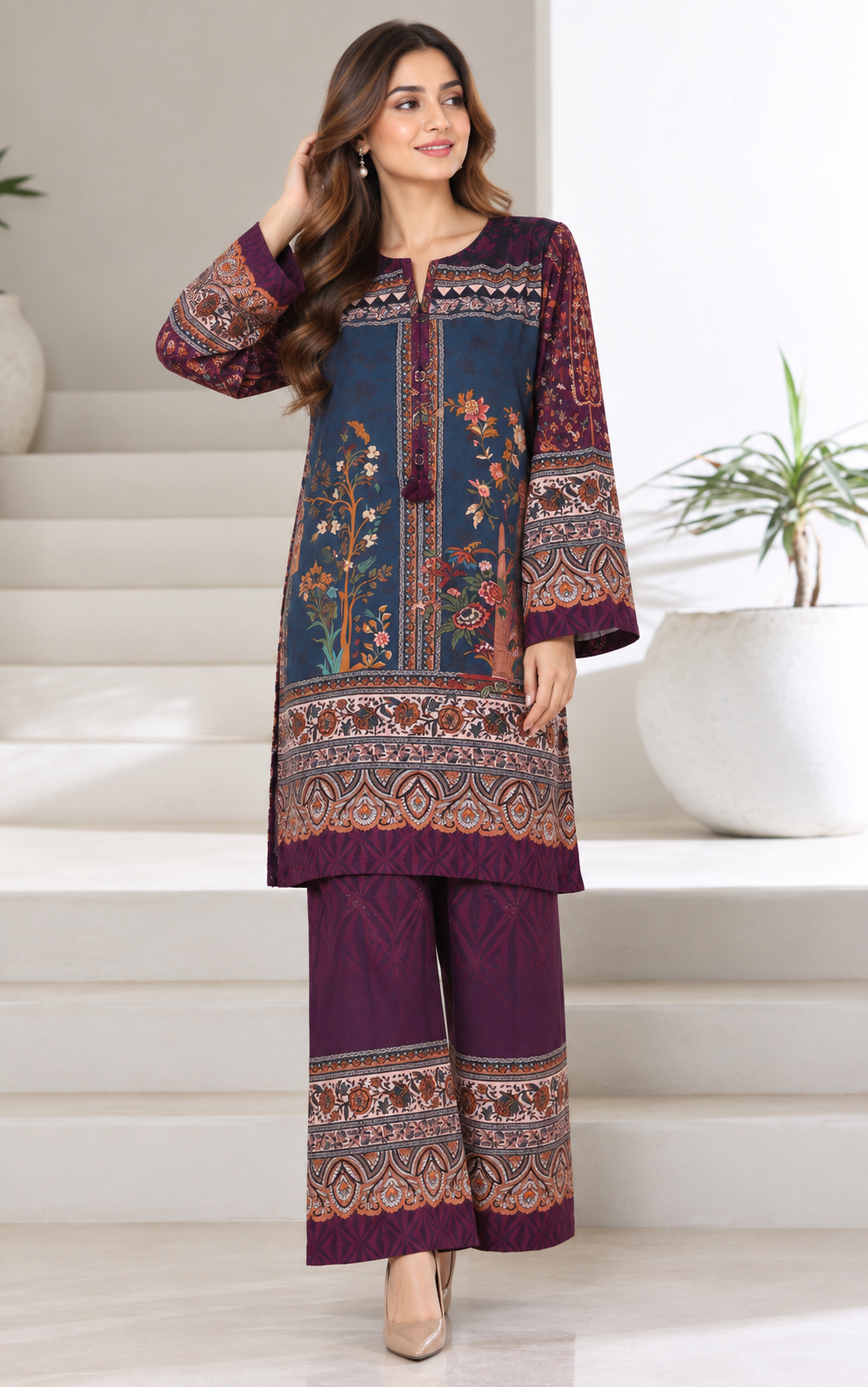 Sada Bhar 2 piece slub khadar designer collection B817