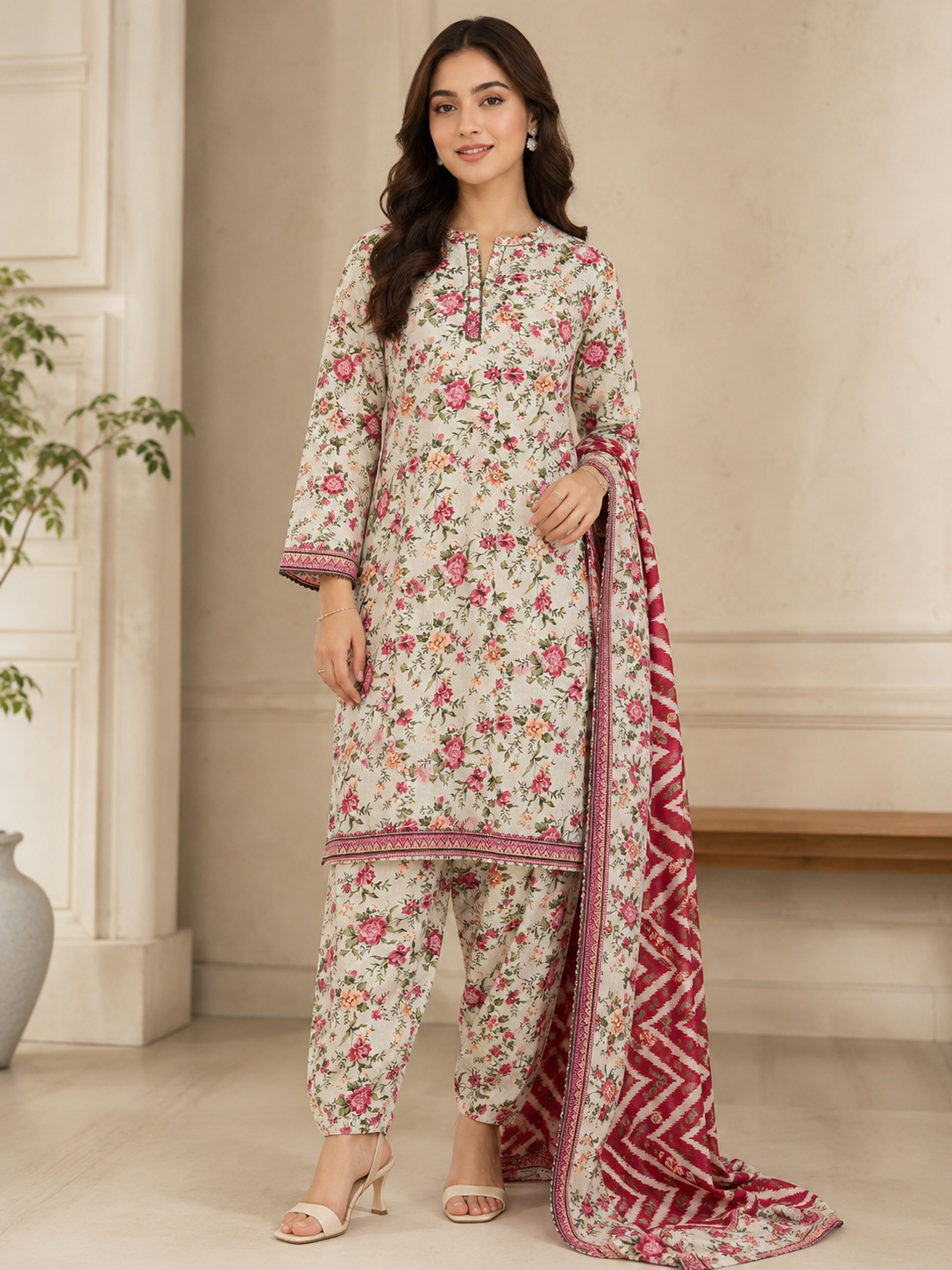 Bin Saeed 3 piece luxury lawn collection ladies dress B671