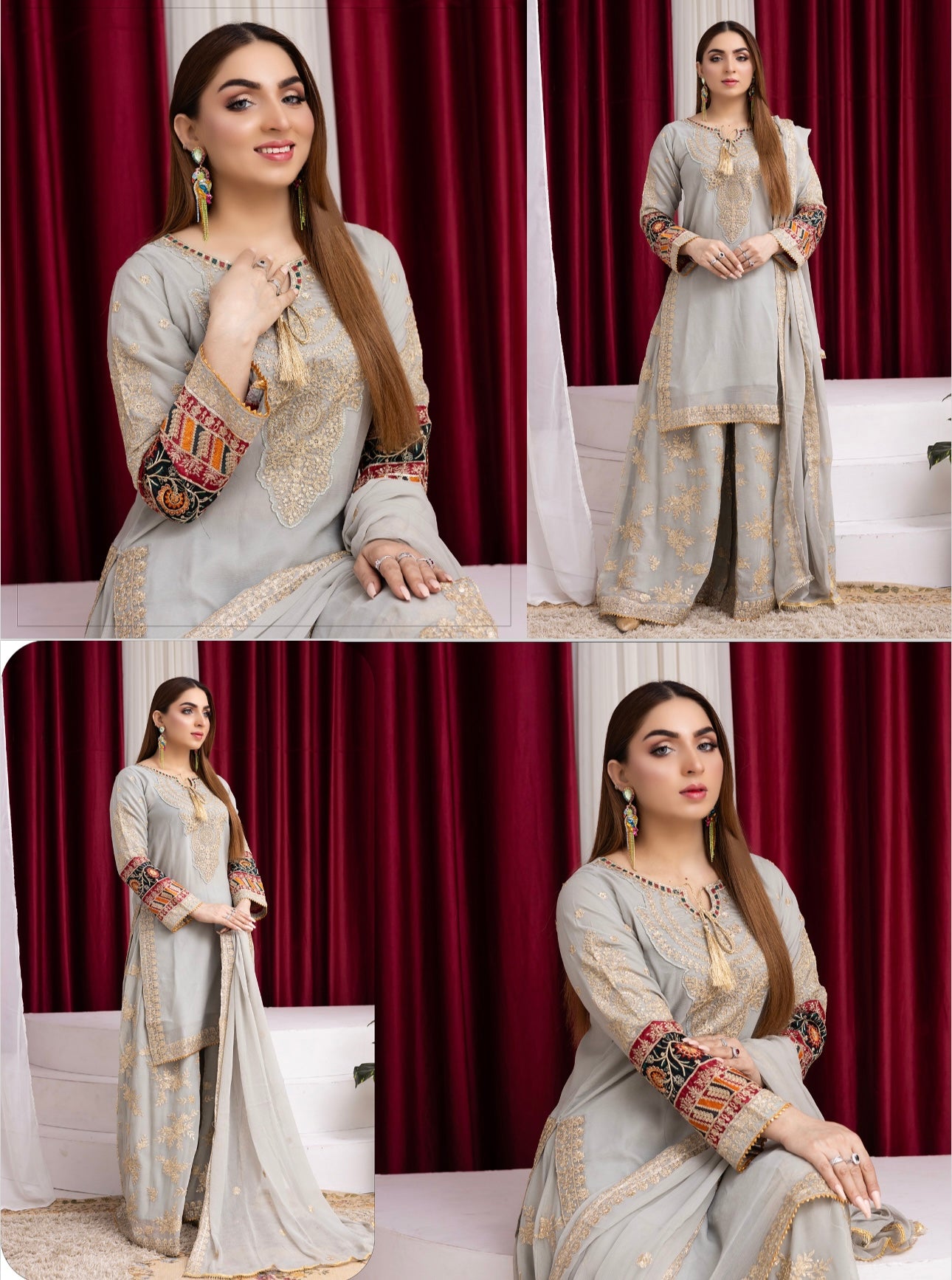 Brit 3 piece luxury chiffon_81042 Pakistani ladies suit B189