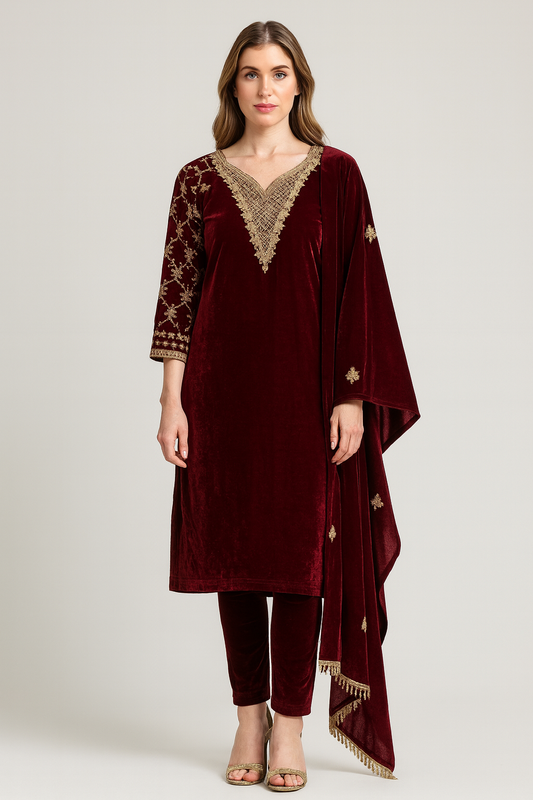 Brit 3 piece velvet_81042 Pakistani ladies suit  B273