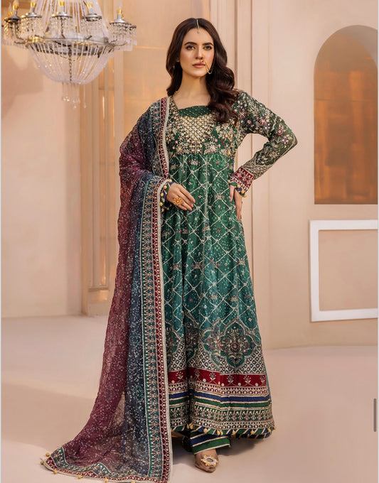 Baruque chentelle 3 piece luxury chiffon_81042 Pakistani ladies suit B225