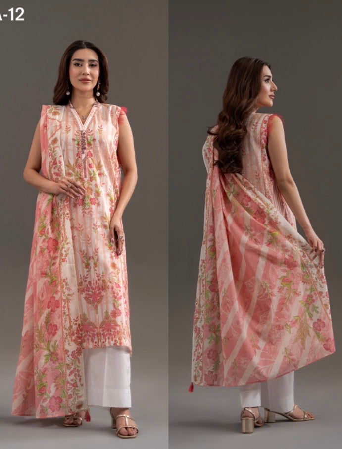 Sana Safinaz inspired 3 piece luxury lawn collection ladies dress B681