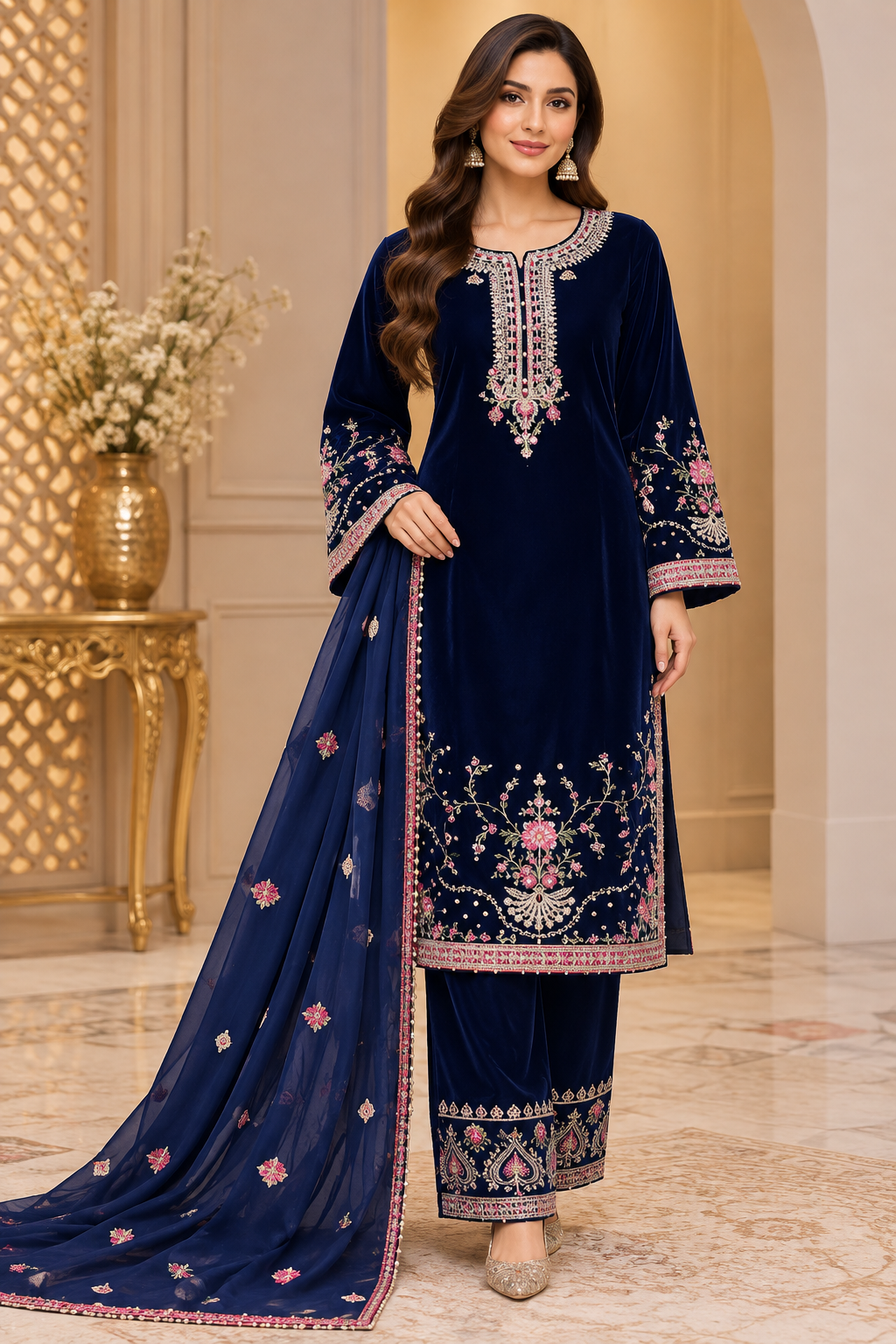 BRIT- GL 3 piece velvet designer collection B830