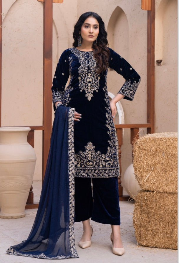 Brit 3 piece Valvet_81042 Pakistani ladies suit B427