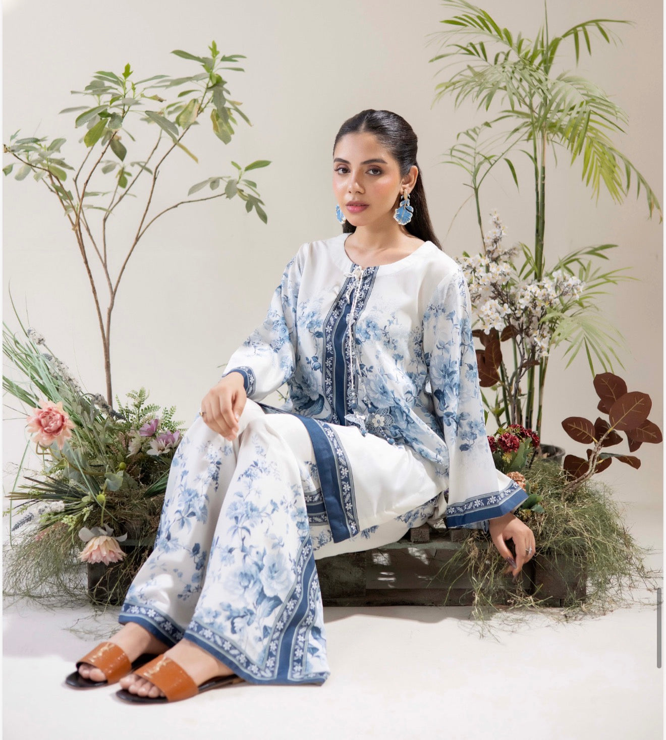 Adan Liba’s 2 piece luxury Poly lawn collection ladies dress B689