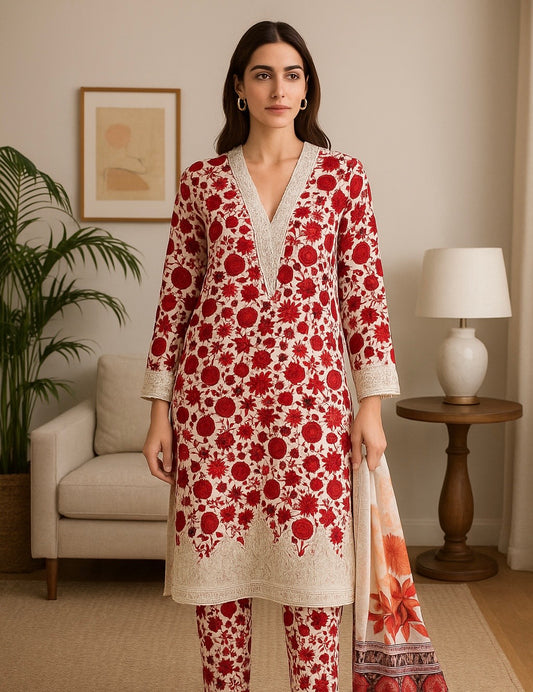 Easha aisha inspired 3 piece winter cotton_81042 Pakistani ladies suit black B277