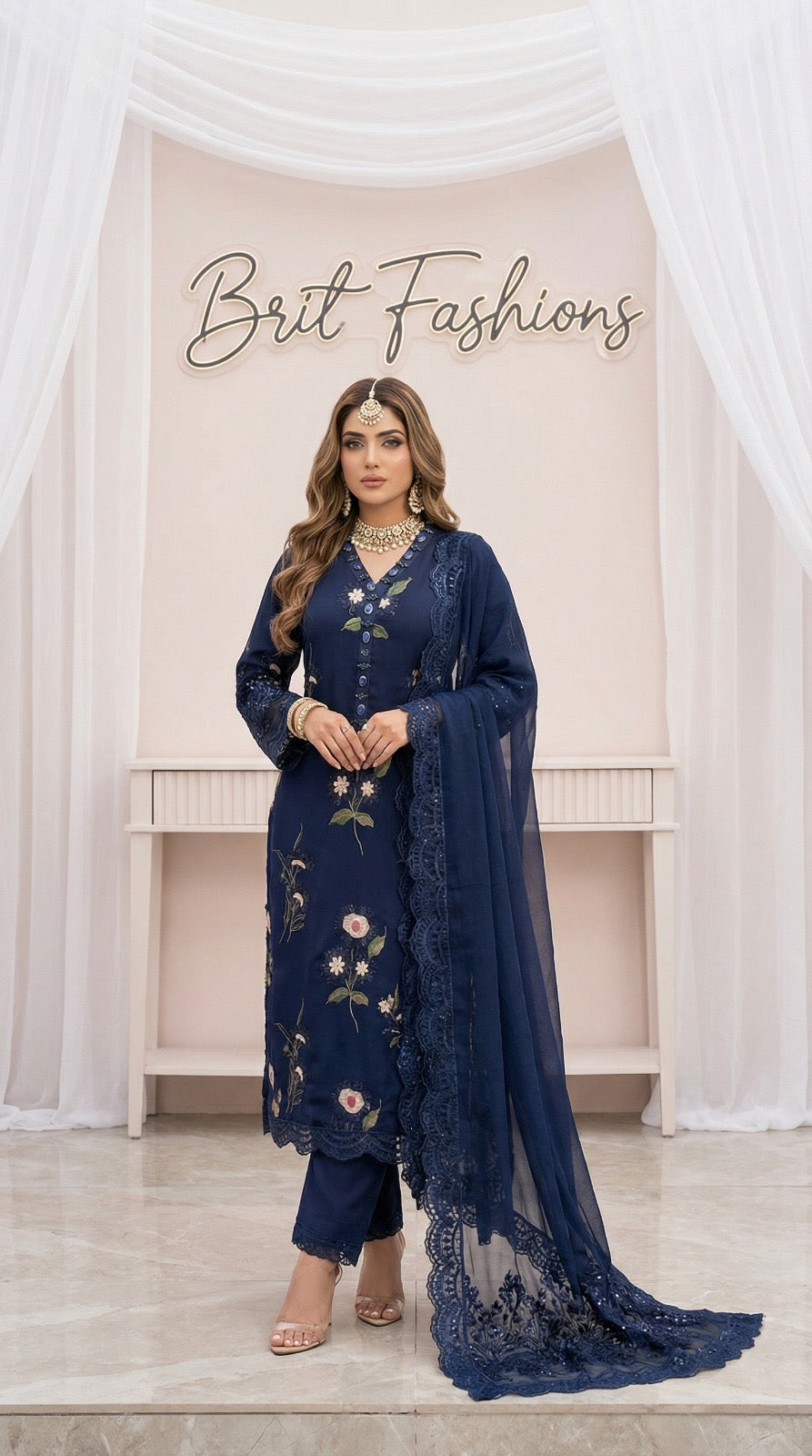 Brit 3 piece chiffon _81042 Pakistani ladies suit B489