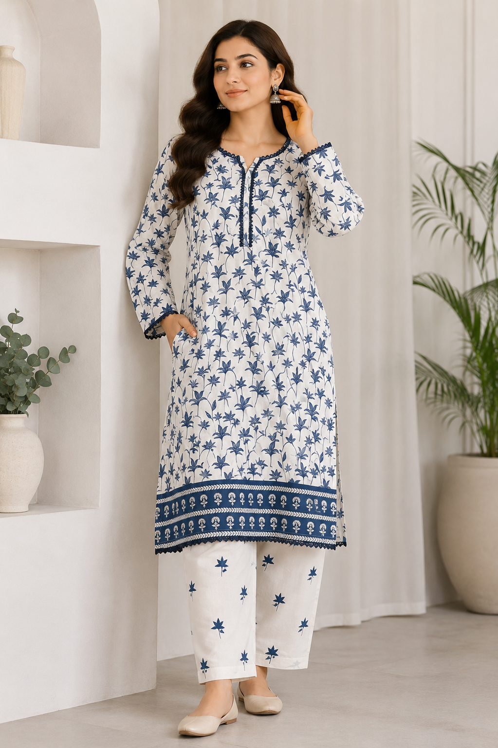 Brit 2 piece poly lawn collection ladies dress B723