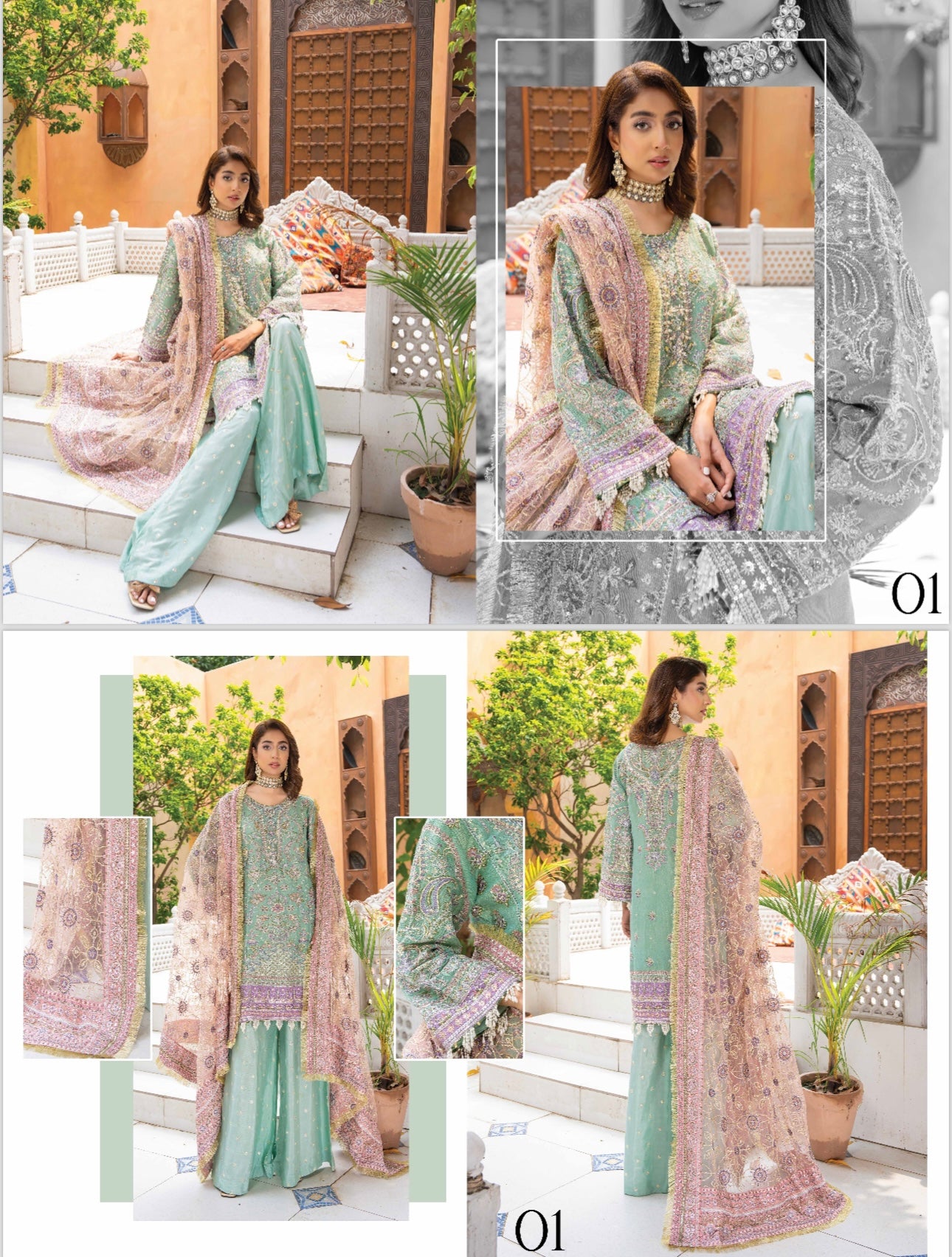 Areej original Designer 3 piece luxury chiffon_81042 Pakistani ladies suit B248