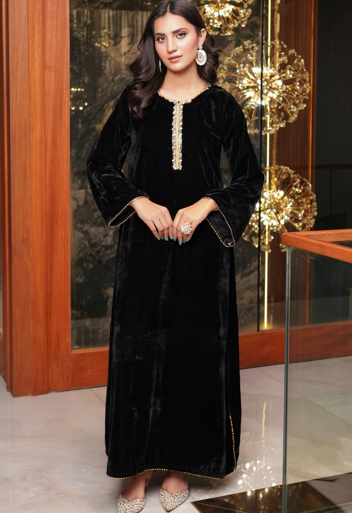 Brit 2 piece Valvet Kaftaan Pakistani ladies suit B428