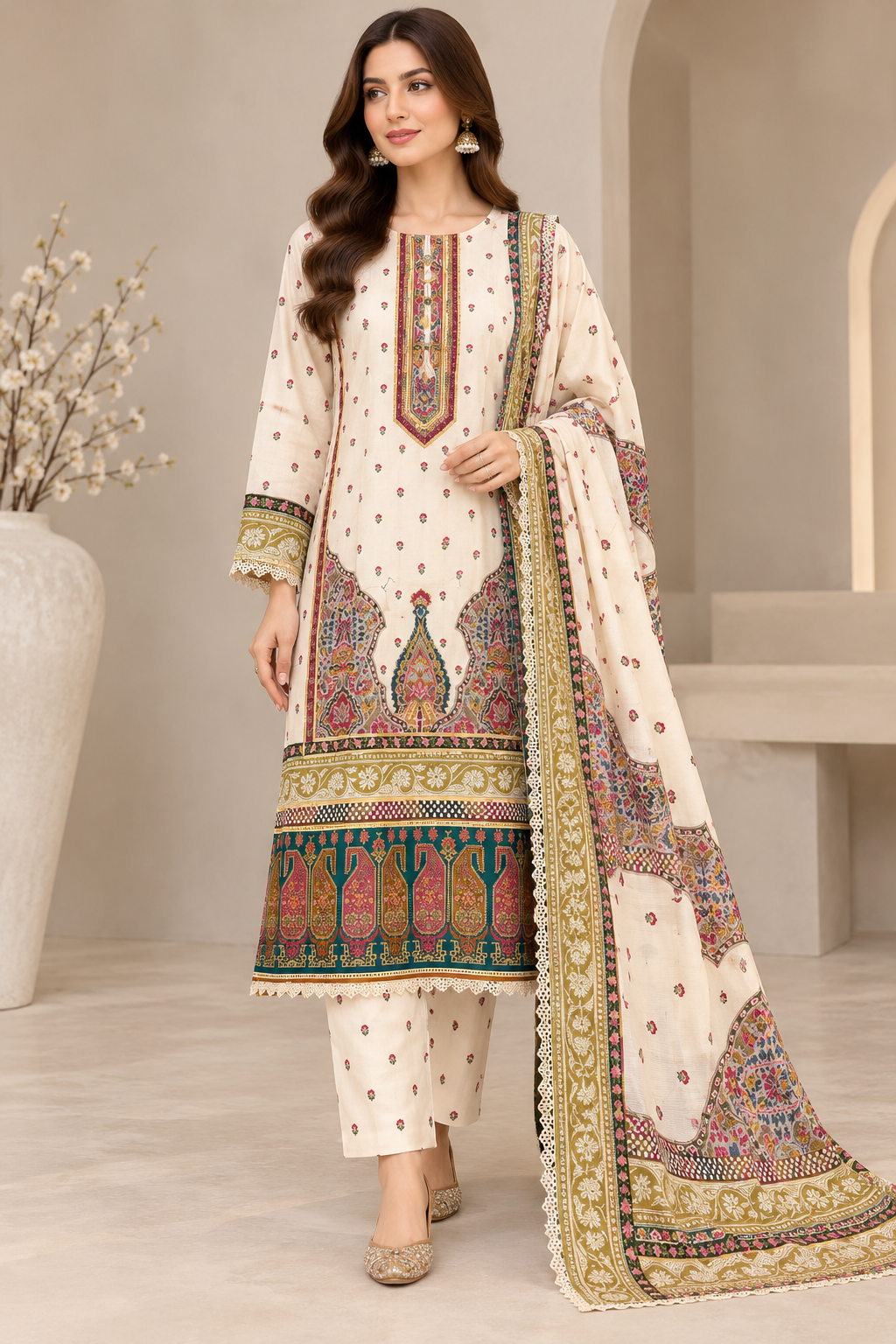 BRIT- GL 3 piece winter cotton designer collection B834