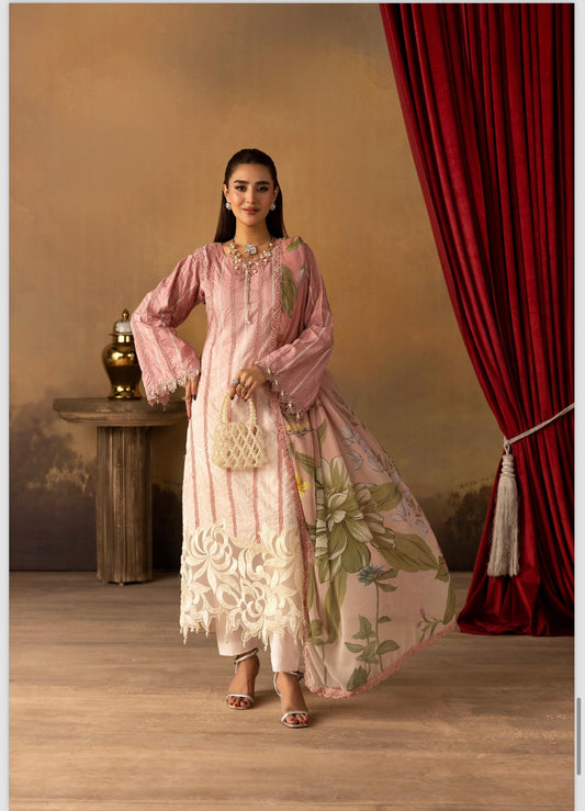 Maria B inspired 3 piece embroidery party wear B310