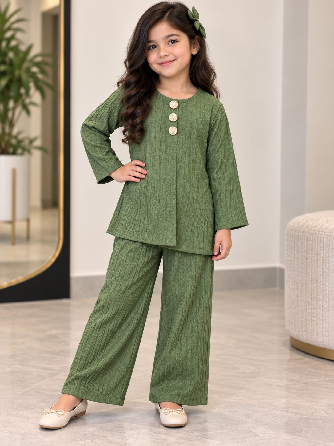 Kids 2 piece modest wear cord collection B786