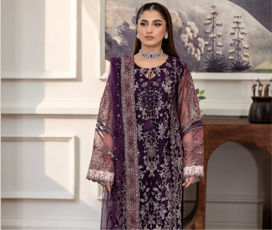 Brit 3 piece Embrioded NET_10076 Pakistani ladies suit B206