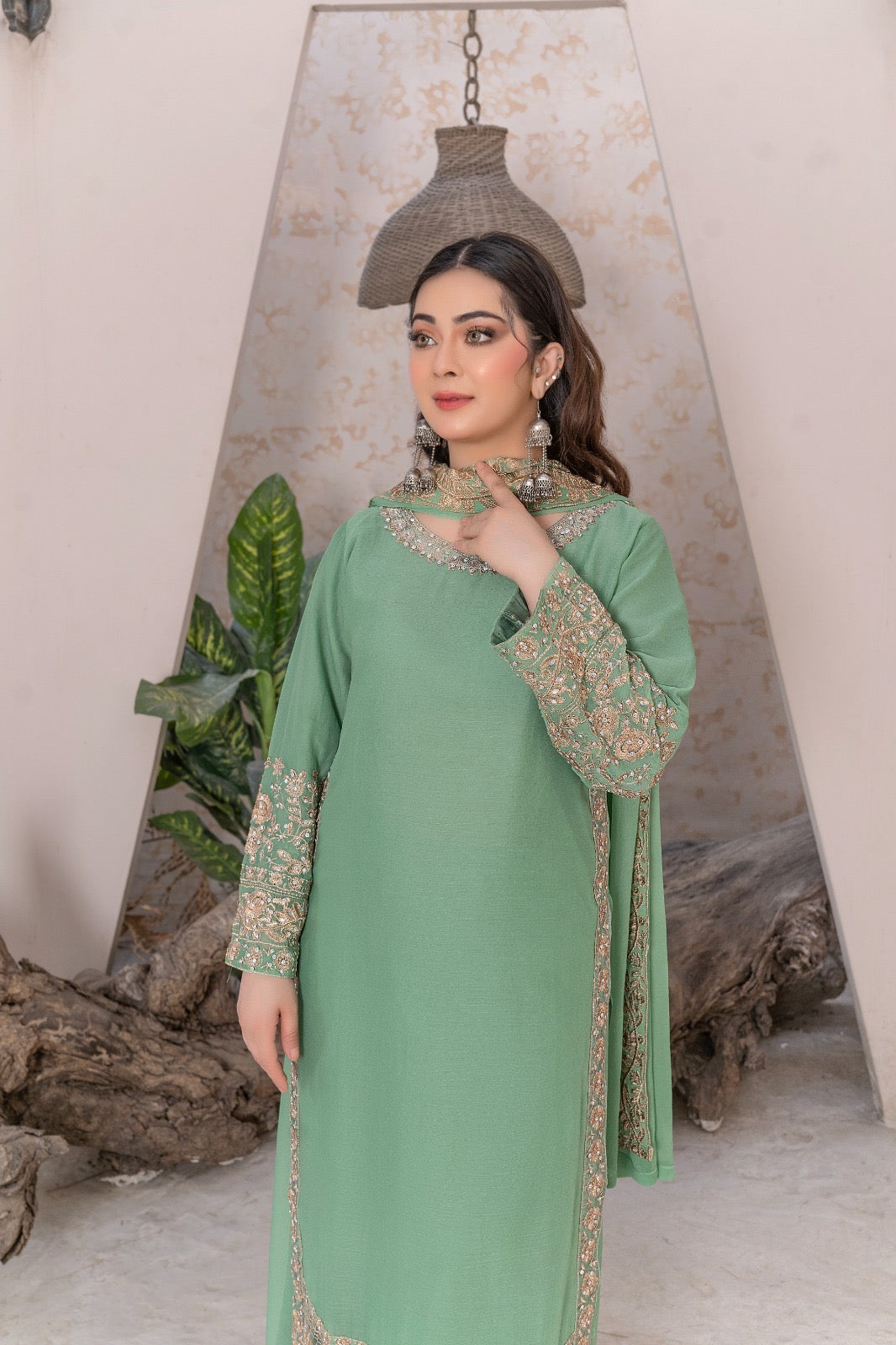 BRIT 3 piece lux CHIFFON_100310 Pakistani ladies suit B159