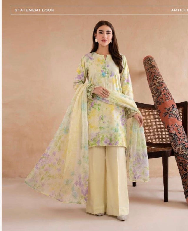 GUL GE 3 piece luxury lawn collection ladies dress B677