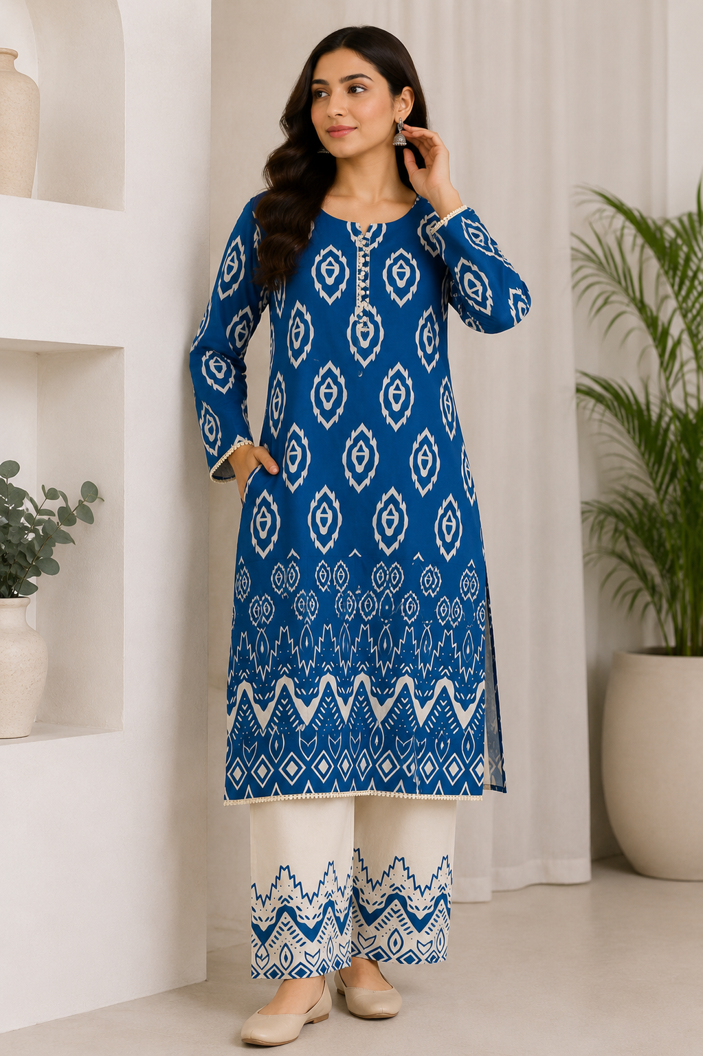 Brit 2 piece poly lawn collection ladies dress B723