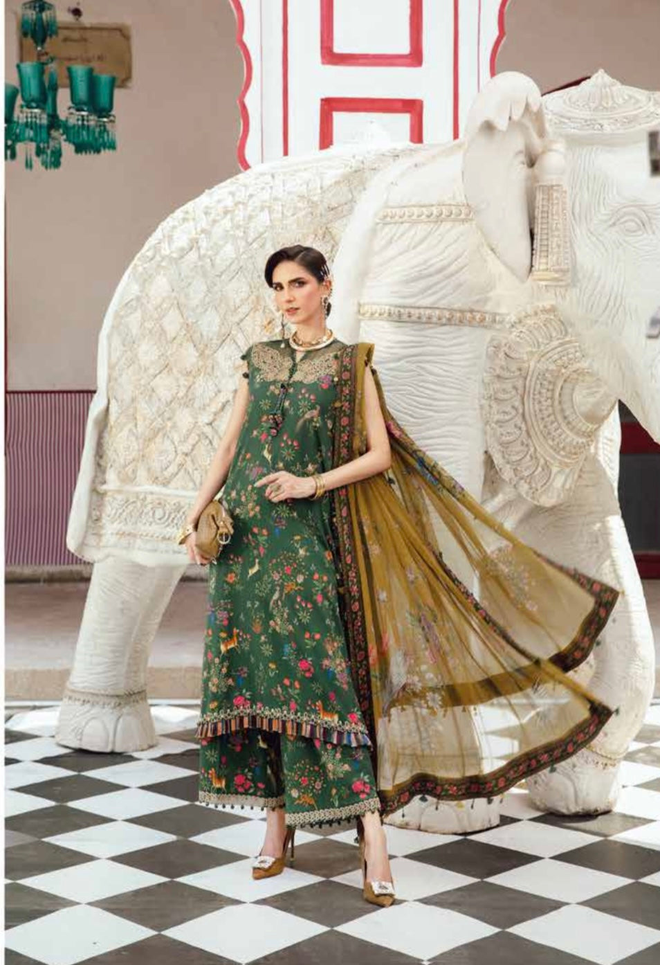 M print original 3 piece winter collection Pakistani ladies suit B328